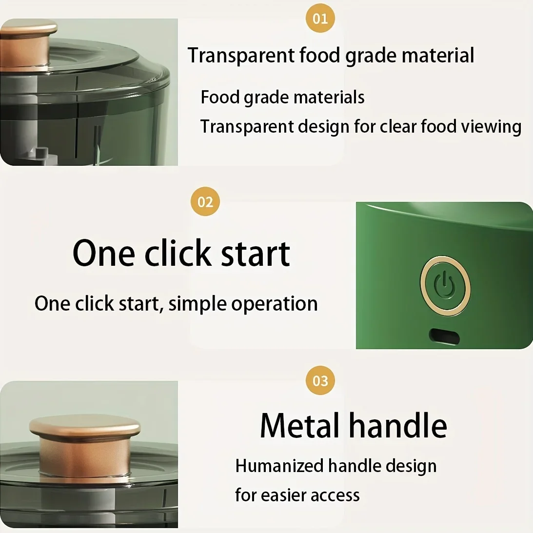 Mini Mincer de alho sem fio Chopper de alimentos Moedor de carne Máquina de cozinhar cozinha Masher compacto e eficiente Ferramenta misturadora