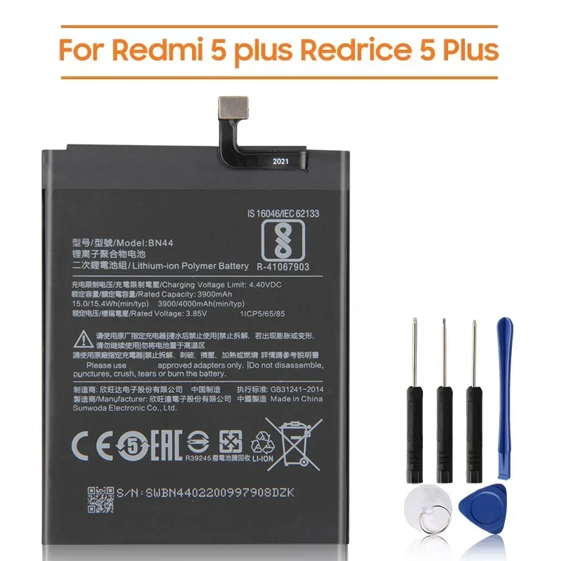 Production in 2024 Replacement Battery BN44 For Xiaomi Mi Redmi 5 plus 5.99