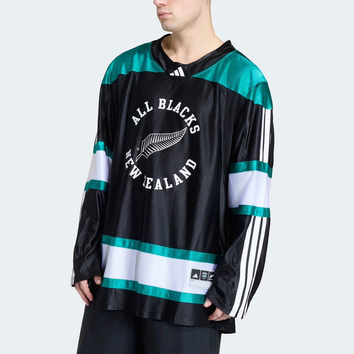 Adidas genuine new men's black green ball sports long sleeved jersey JL8045