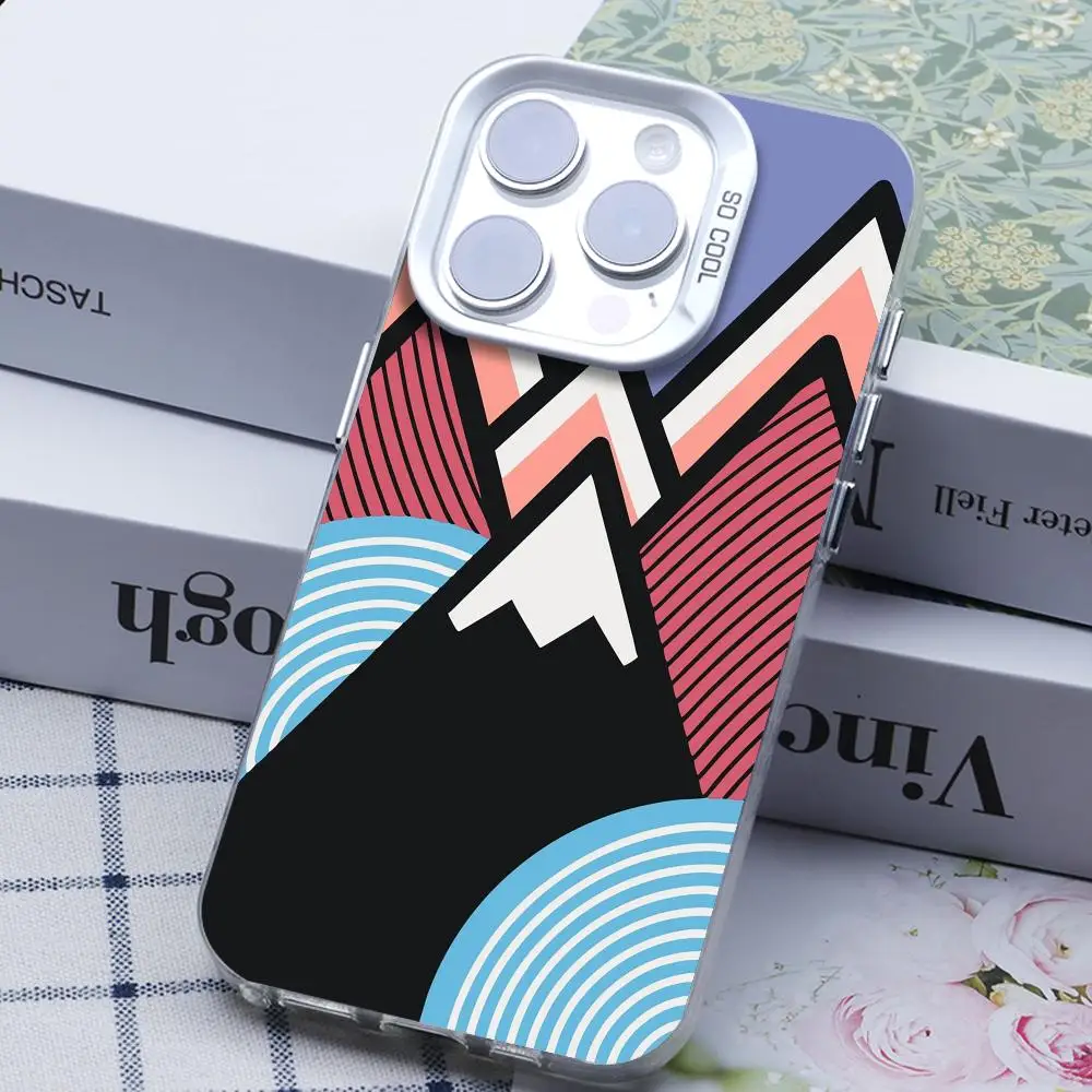 

Illustration Phone Case Suitable for iPhone 17/16/15/14/13/12/11 Pro Max Plus, Colorful Silver Case, Metallic Shine, TPU