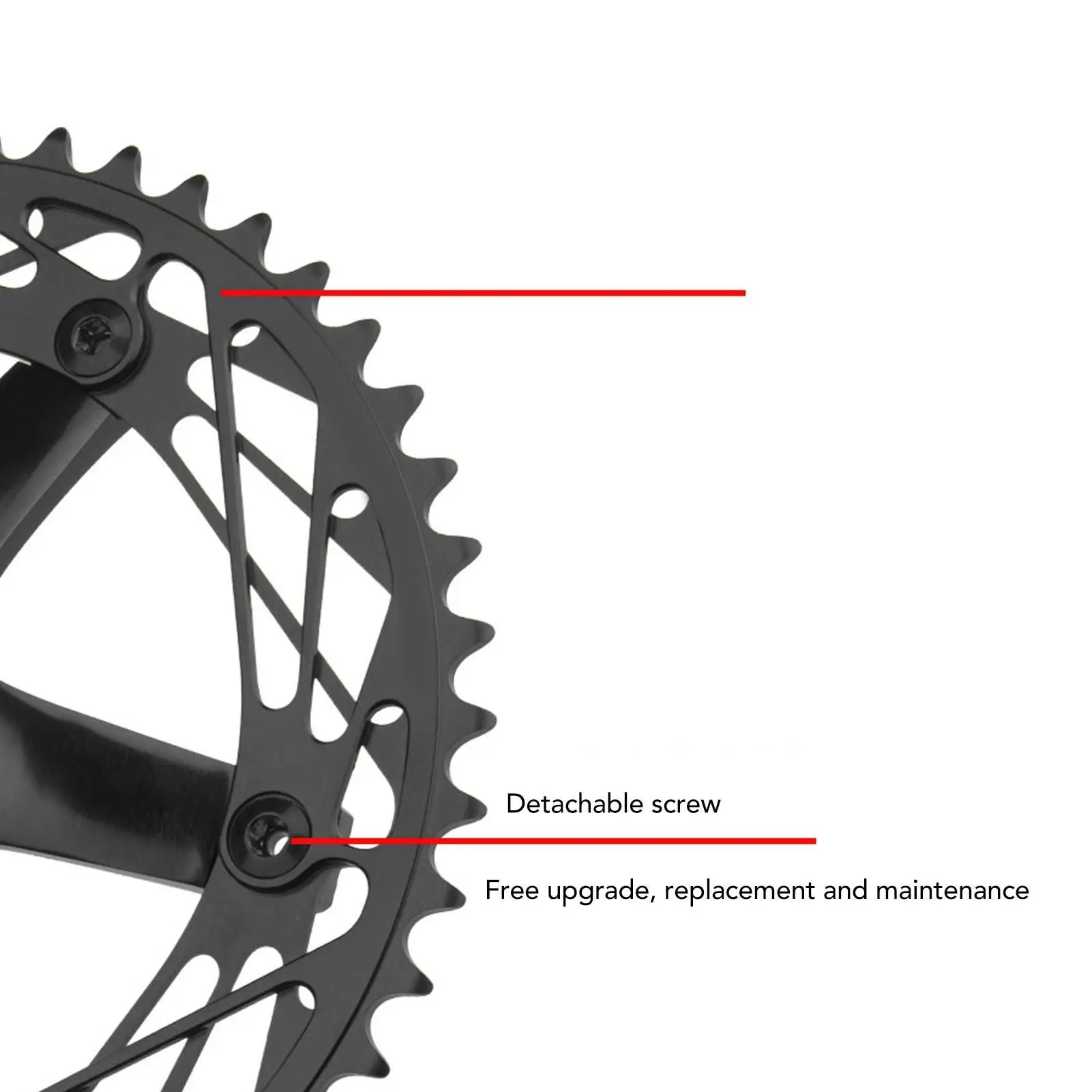 Aluminum Alloy 144BCD Bike Crankset 48T Fixed Gear Single Chainwheel Square Hole Crankset