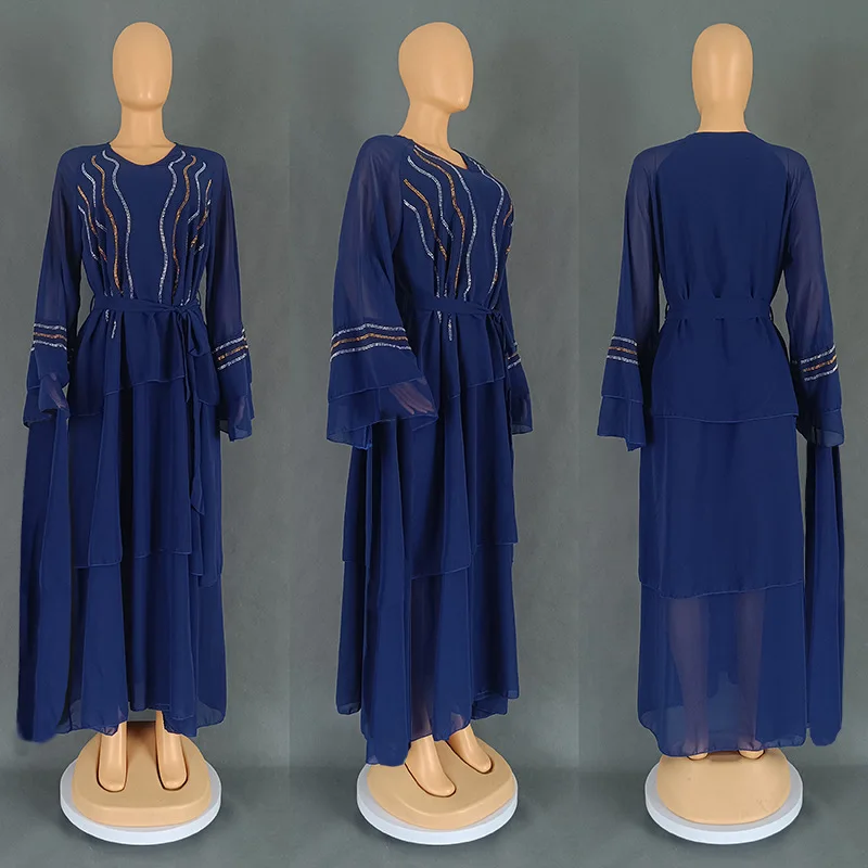 

Women Diamonds Luxury Dubai Abaya Muslim Hijab Dress Chiffon Kaftan Eid Ramadan Jalabiya Kebaya Caftan Marocain Femme Djellaba