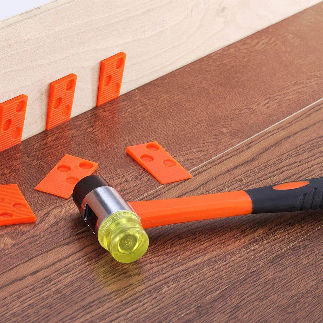 New Laminate and Wood Flooring Installation Kit Spacers, Tapping Block, Pull Bar and Fiberglass Handle Mallet 1-43PCS