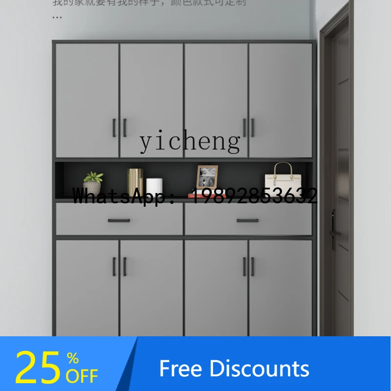 

Modern Light Luxury All Aluminum Alloy Shoe Cabinet Home Living Room Cabinet Balcony Locker