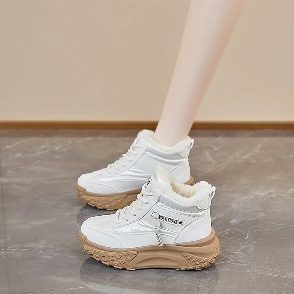 أحذية شتوية جديدة قطيفة دافئة من القطن مقاومة للاهتراء أحذية غير رسمية مرتفعة نعل سميك مانعة للانزلاق أحذية نسائية عالية الجودة للأب #4