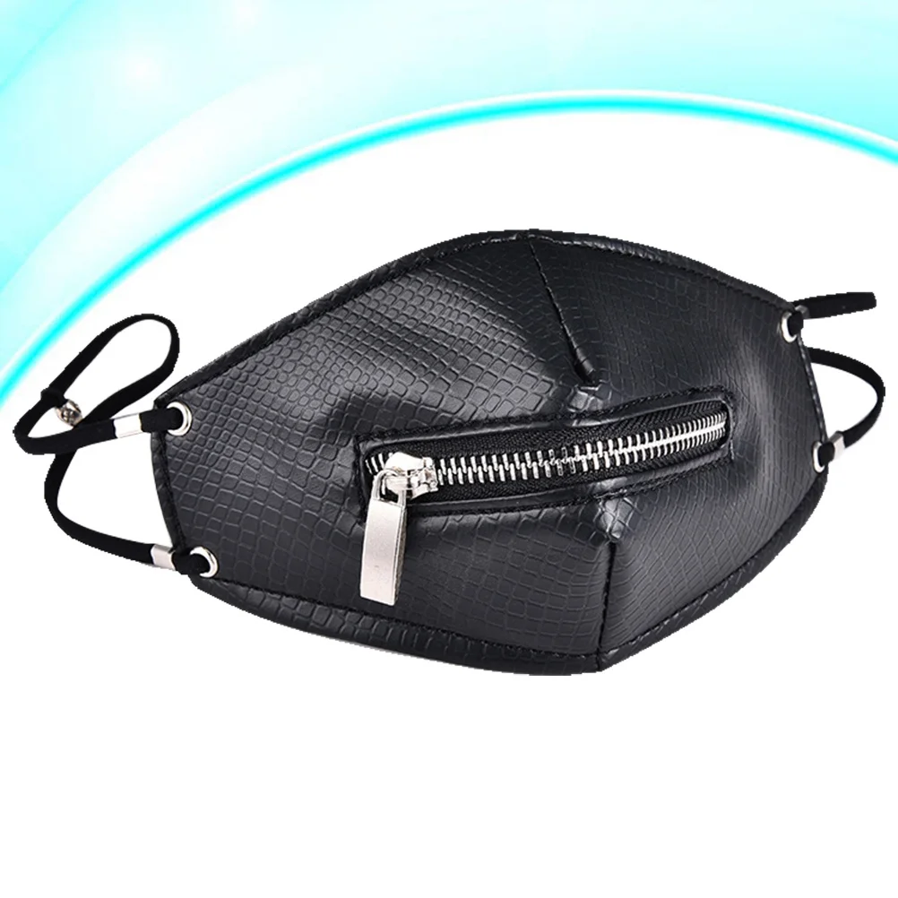 قناع وجه أسود للجنسين بتصميم سحاب مقاوم للرياح والغبار لعروض المسرح الرياضي في الهواء الطلق