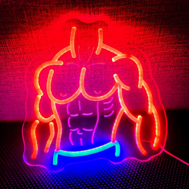 Fitness Neon Light，Muscle Body PatternLEDLamp，Gym/Store/Room Neon Light，Decorative Lamp，5VVoltageLEDNeon Light