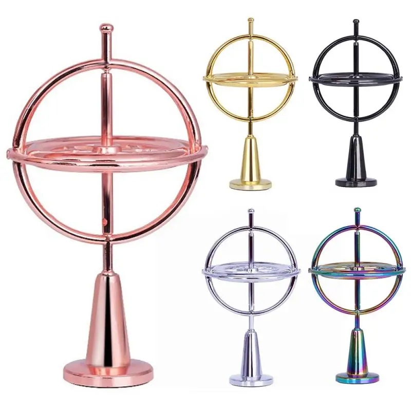 Mini Metal Gyro Puzzle Toy Self-balancing Finger Gyroscope Colorful Anti Anxiety Adults Kids Stress Relief Spinning Top Toys