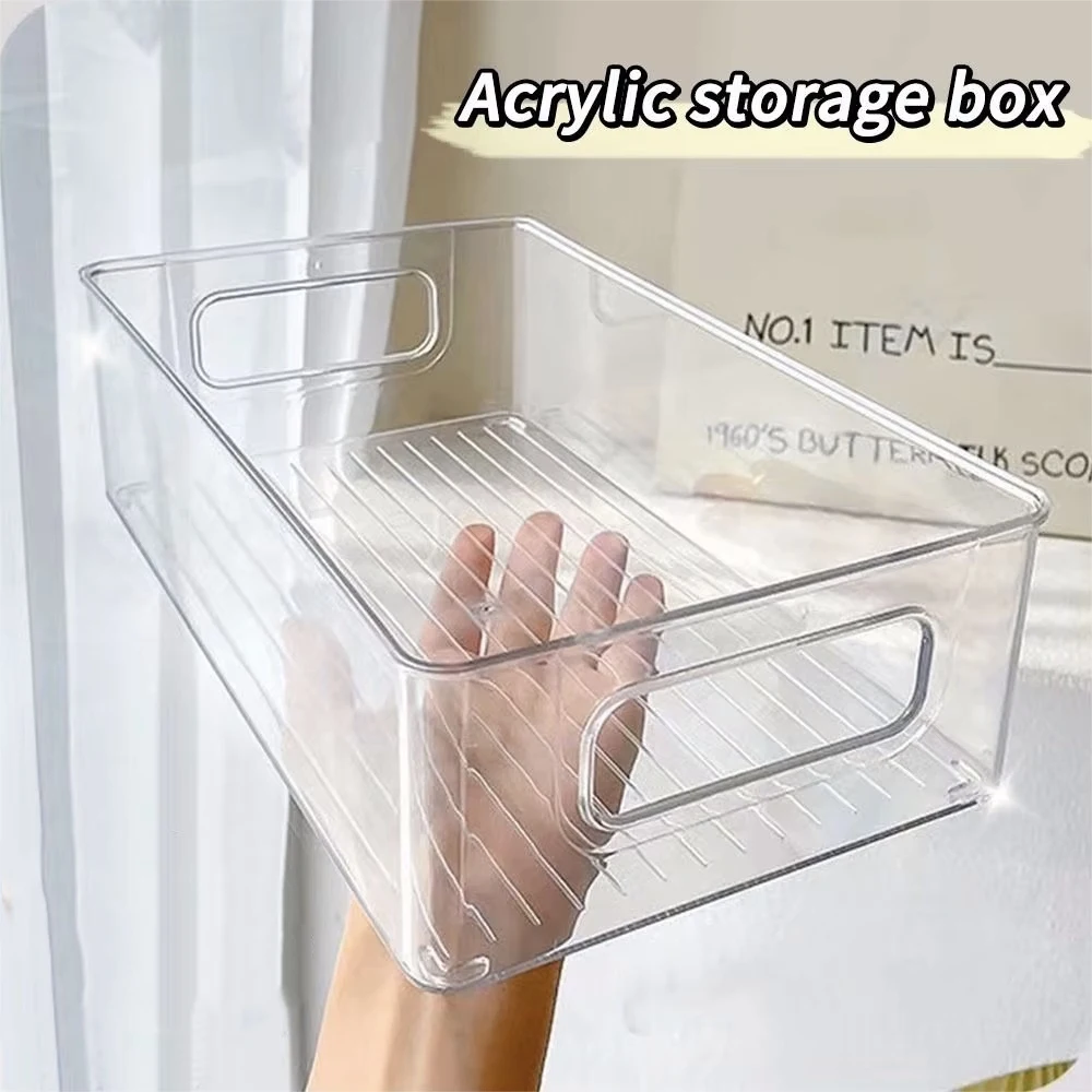Cajón organizador contenedor transparente apilable fruta tarros de comida libro cosméticos caja de almacenamiento de joyería transparente contenedores de almacenamiento para nevera