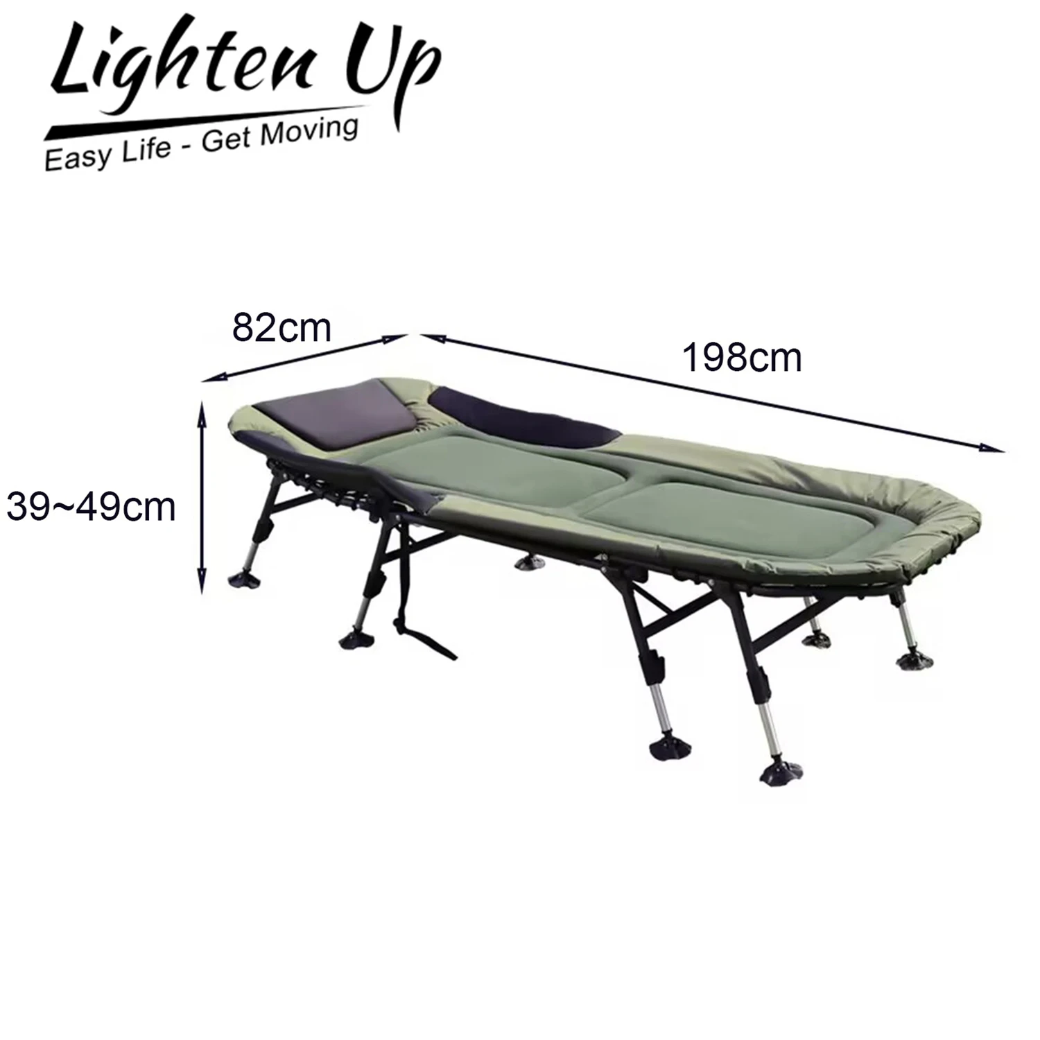 Camping Folding Thickened Outdoor Home Nap Bed Telescopic All-terrain Multi-functional Adjustable Eight Legs Fallow Fishing Bed