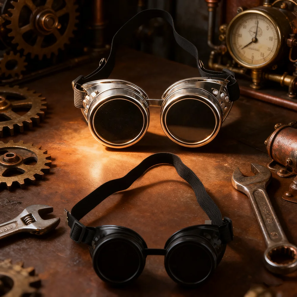 1pc Vintage Steampunk Goggles, Steampunk glasses, Cosplay Punk Glasses for Adult, Women, Men Halloween Costume Dressing
