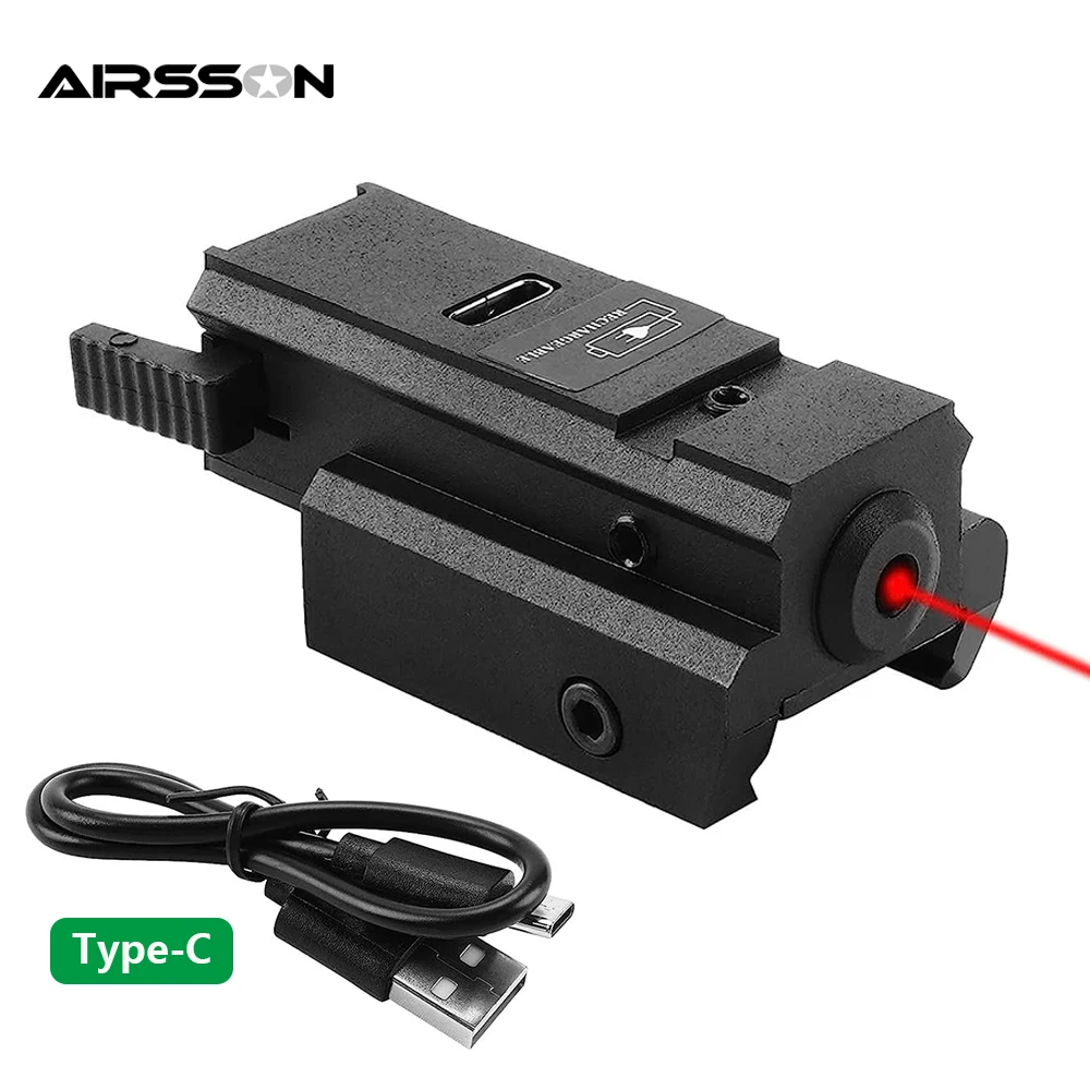 

Tactical Red Laser Sight USB Rechargeable Red Green Dot Laser Sight for Glock Pistol Handgun Airsoft Aiming Hunting Gun Laser