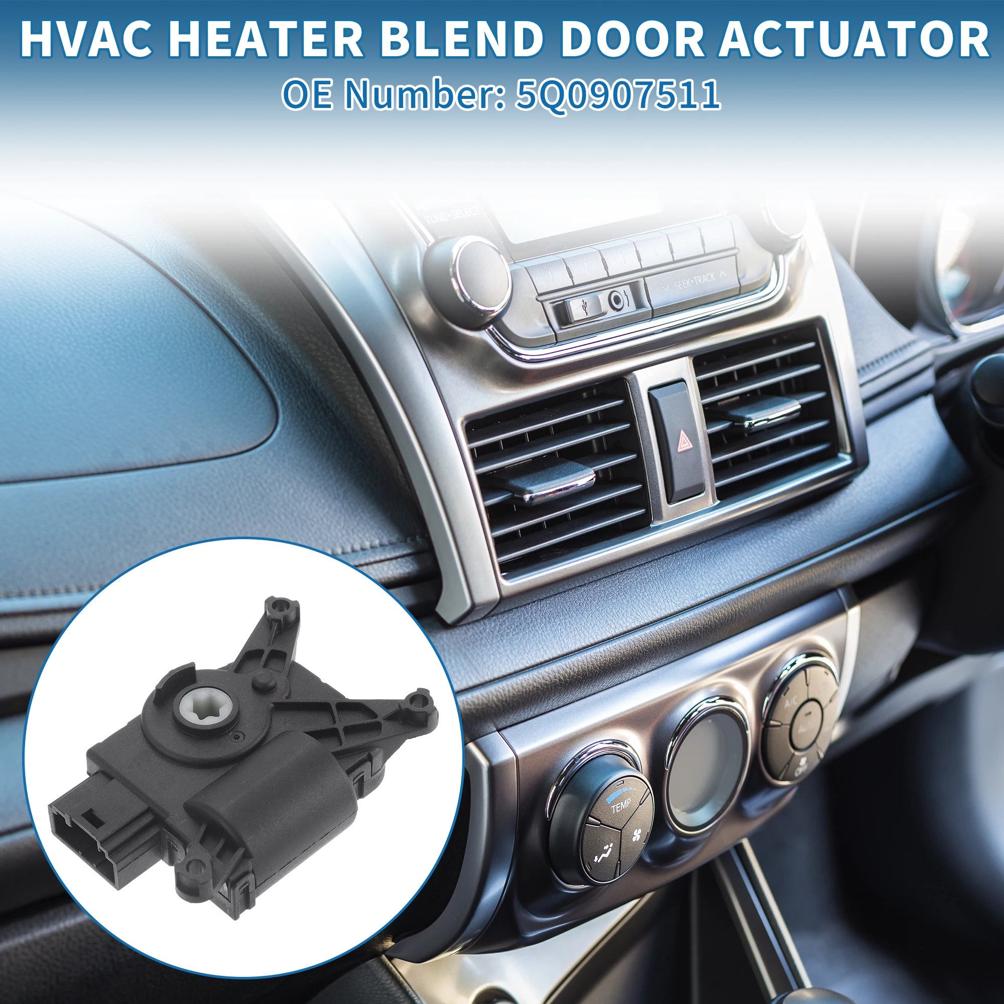 UXCELL No.5Q0907511 HVAC Heater Blend Door Control Actuator for Volkswagen Golf 15-21