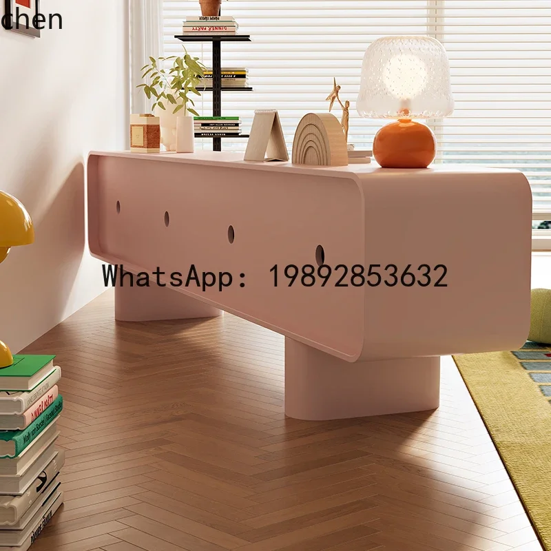 

AA TV Cabinet French Cream Style Solid Wood TV Cabinet Living Room Home Small Apartment Storage Cabinet