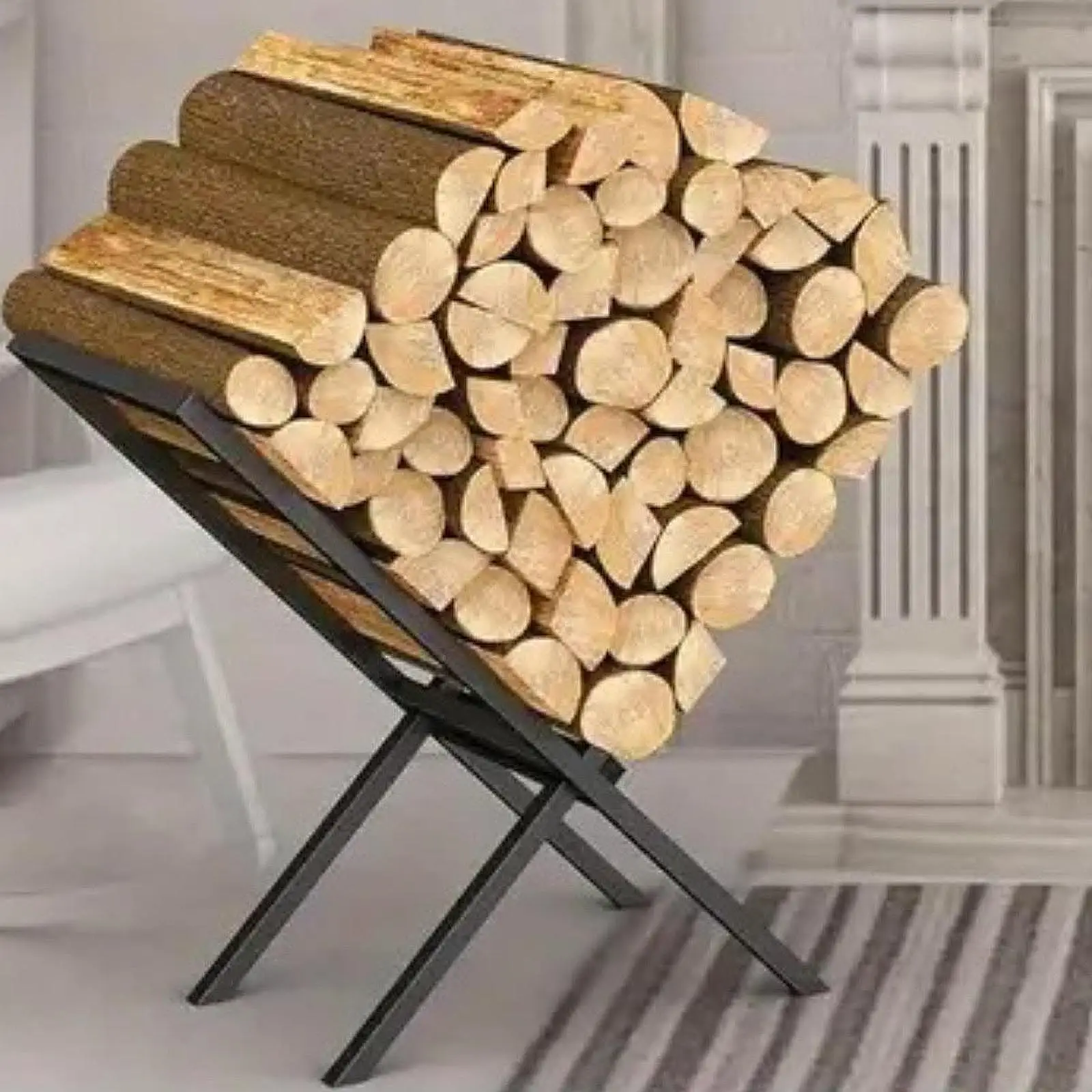 

Firewood Rack Wood Storage Rack Sturdy Multifunctional Portable Stacking