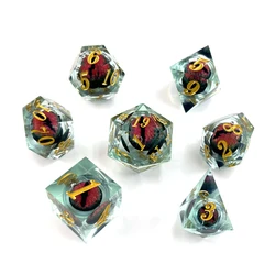 7Pcs/Set Dragon Eye Movedable Dice Digital Diamond Mold Polyhedron Toys Entertainment Accessories for Home Decor Table Game