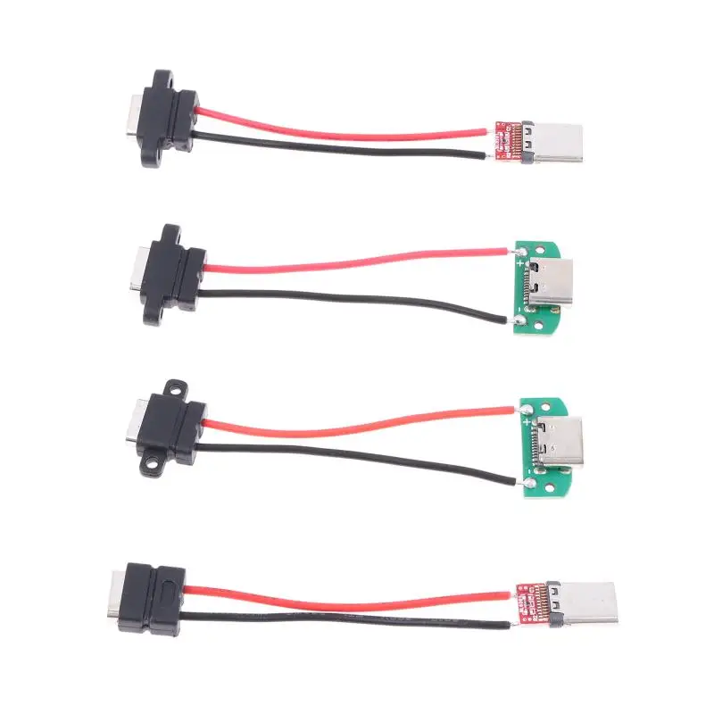 1/3Pcs 3A 5V USB Female Base Type-C Socket And Female USB Male Charging Socket Power Socket With Cable Connector