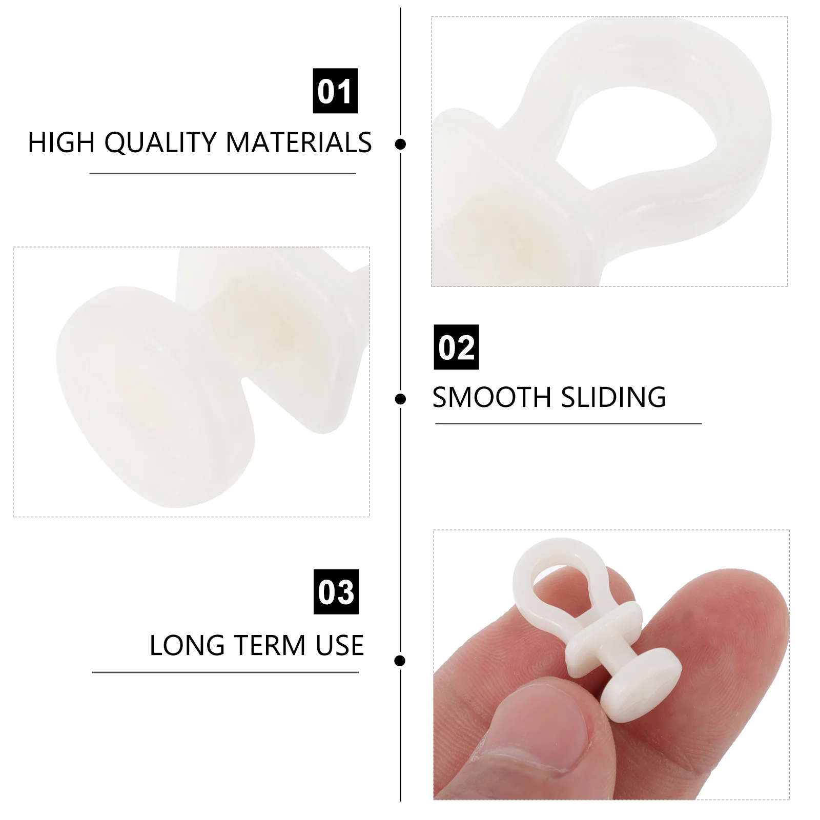 

1Set Plastic Curtain Track Rollers Beige Silent Smooth Sliding Roller Wheels Curtain Pulley for Bedroom Office Sliding