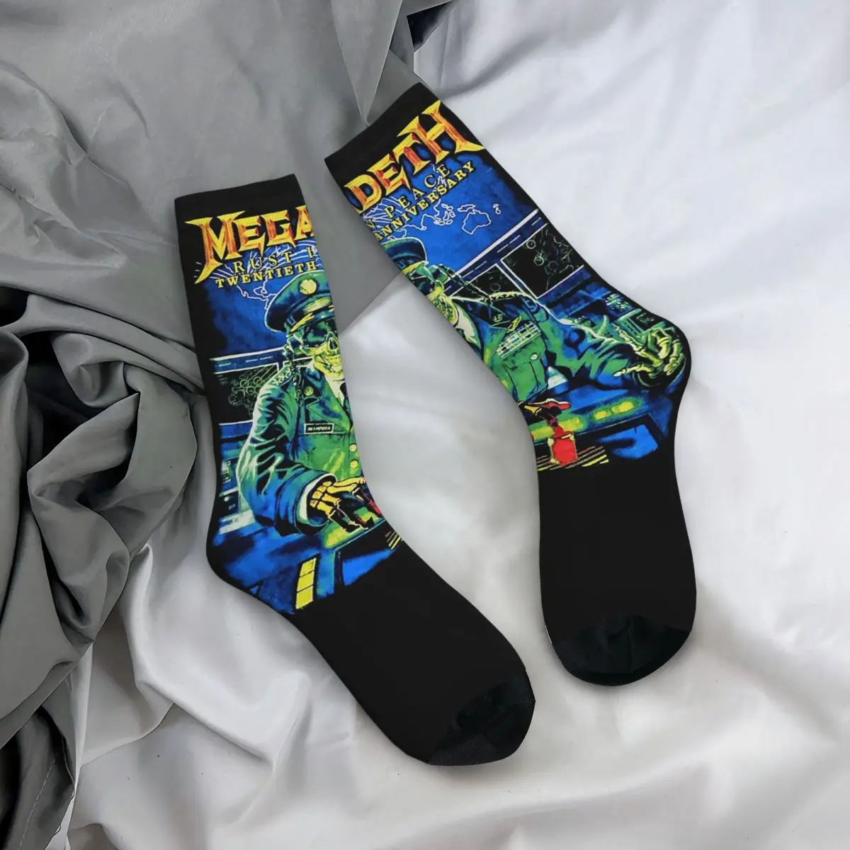 Megadeths Skull Socks Men Women Polyester Funny Happy Metal Music Socks Spring Summer Autumn Winter Middle Tube Socks Gift