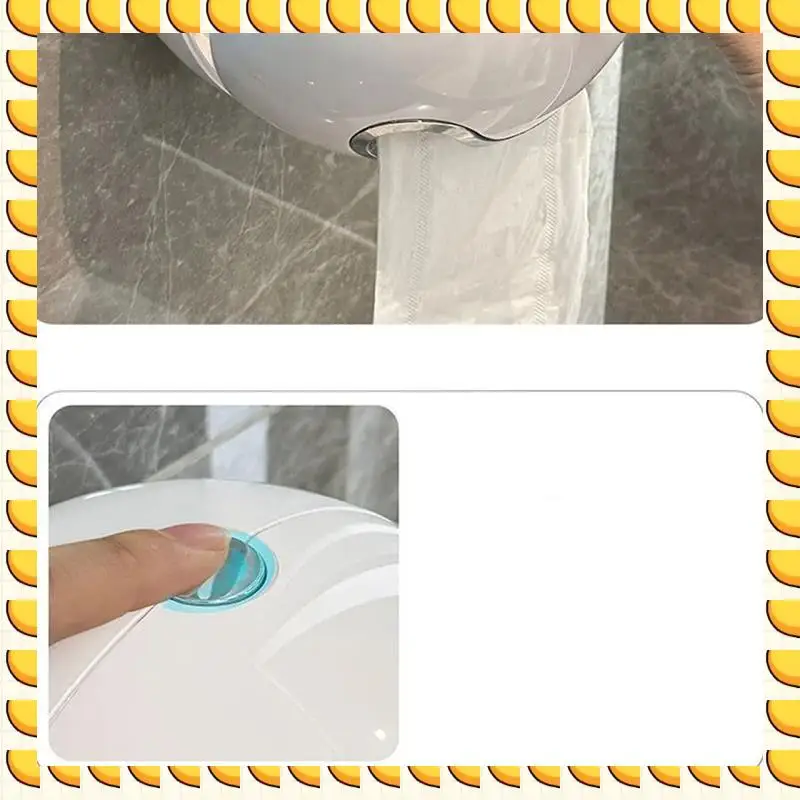 BAAU Smiling Face No Punching Toilet Paper Box Wall Mounted Toilet Tissue Box Toilet Rolls Paper Suction Paper Box