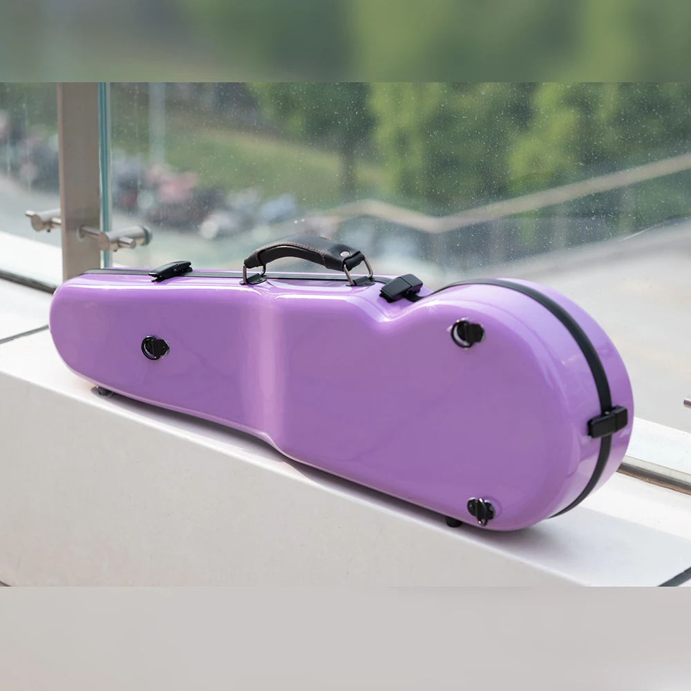 CHRISTINA Triangular Violin Case VB002 Available in Mauve/Sky Blue/Red 4/4 Size Lightweight Hard Composite Materials with Straps