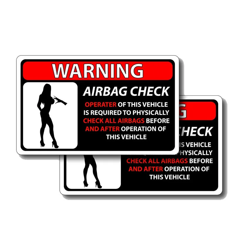 

Jpct warning check all airbag decals for RV, luggage compartment, notebook waterproof cover scratch sticker 13cm*8cm