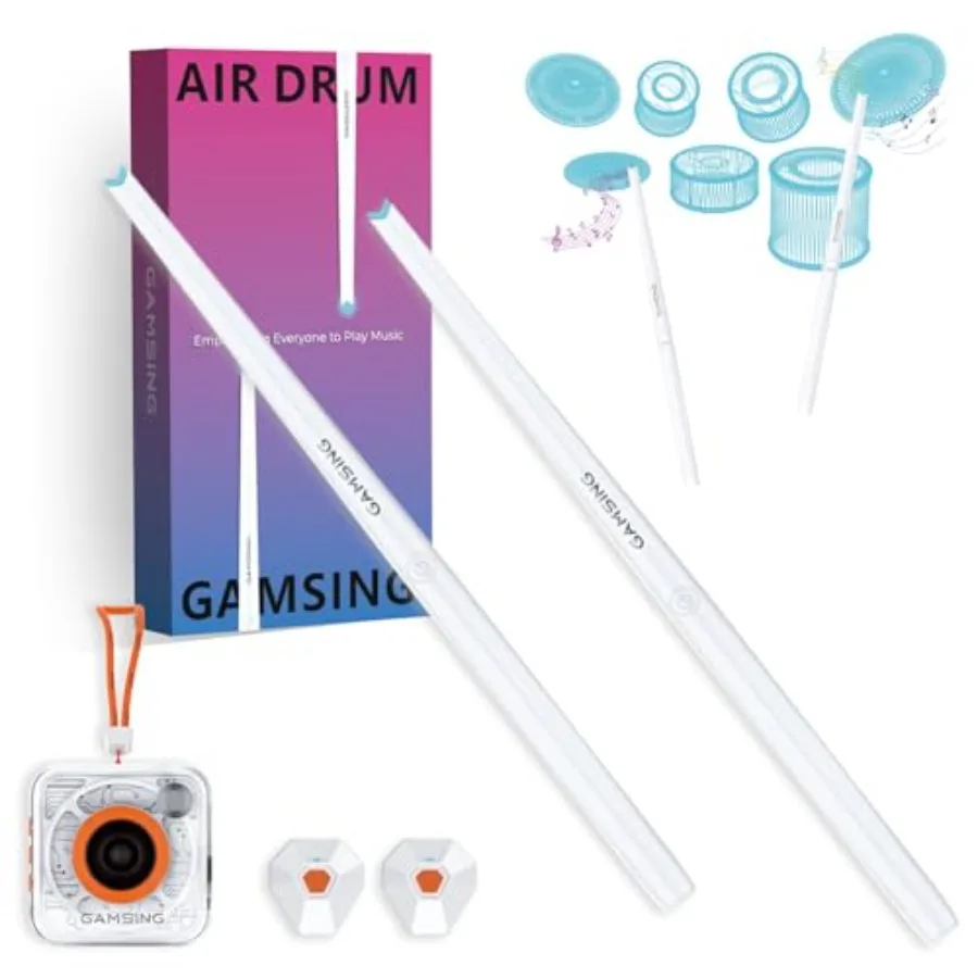 

Портативная электронная ударная установка с входом 3,5 мм, пневматические барабанные палочки, педали, уроки, игры, в комплекте сумка, ремешок для педалей - черный