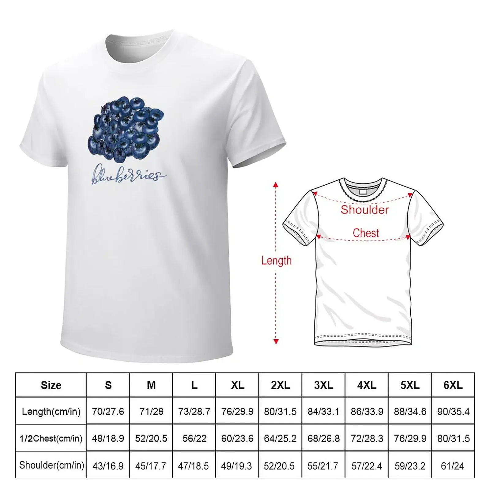 Blueberries T-Shirt anime korean fashion summer clothes plain t shirts men