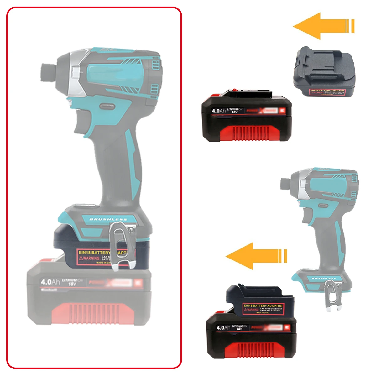 Para baterias de lítio einhell 18v compatíveis com makita 18v bateria de lítio ferramentas elétricas brocas conversor adaptador de bateria