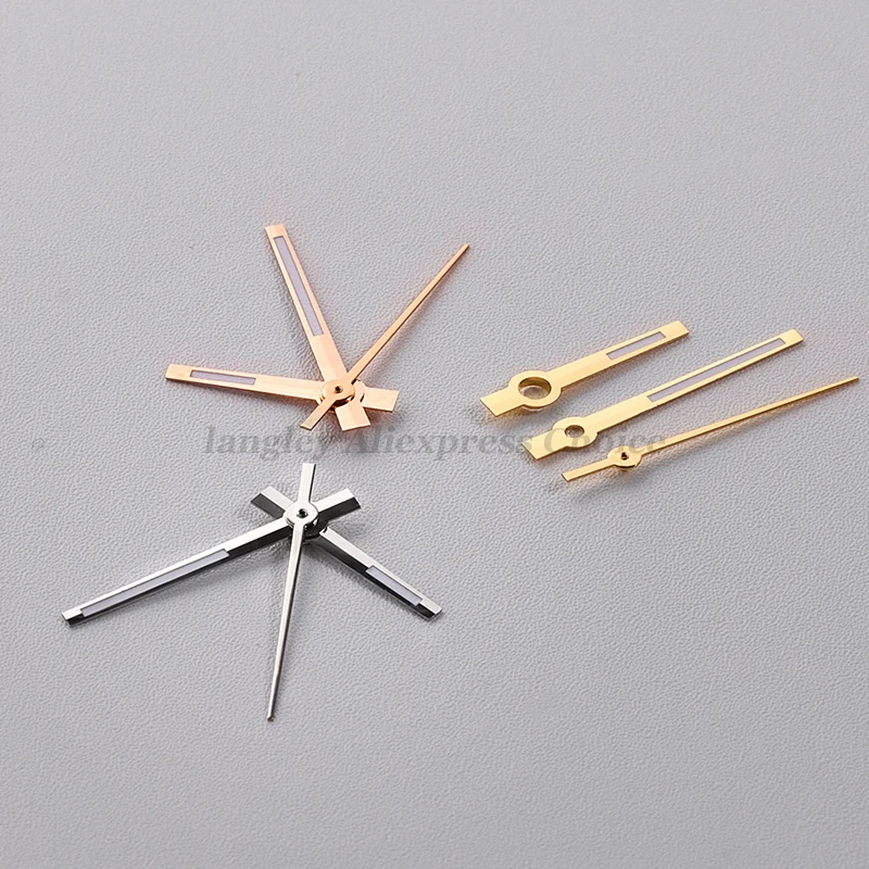 Серебряные иглы NH35 NH36 Часы Aiguille Hands C3 Super Lume Pointer Стиль дубинки Datejust Стрелки полированные для автоматического механизма