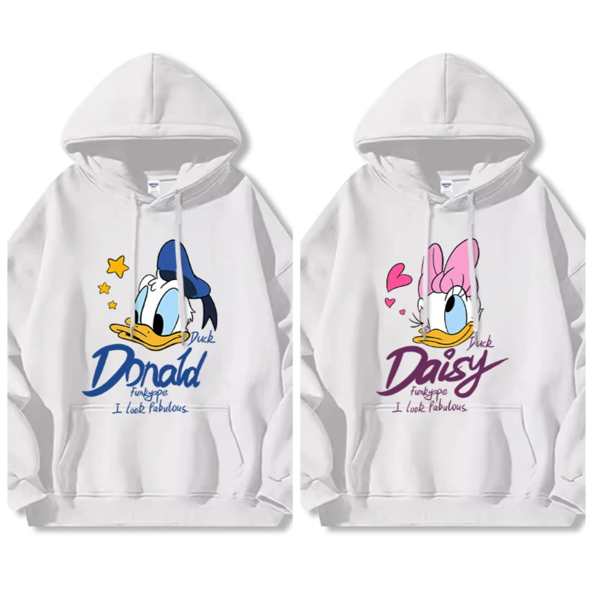 

Толстовка Disney Joint, мужская осенняя анимация, Дональд Дак, Дейзи, периферийная одежда для пар, куртка с капюшоном, свободный прилив