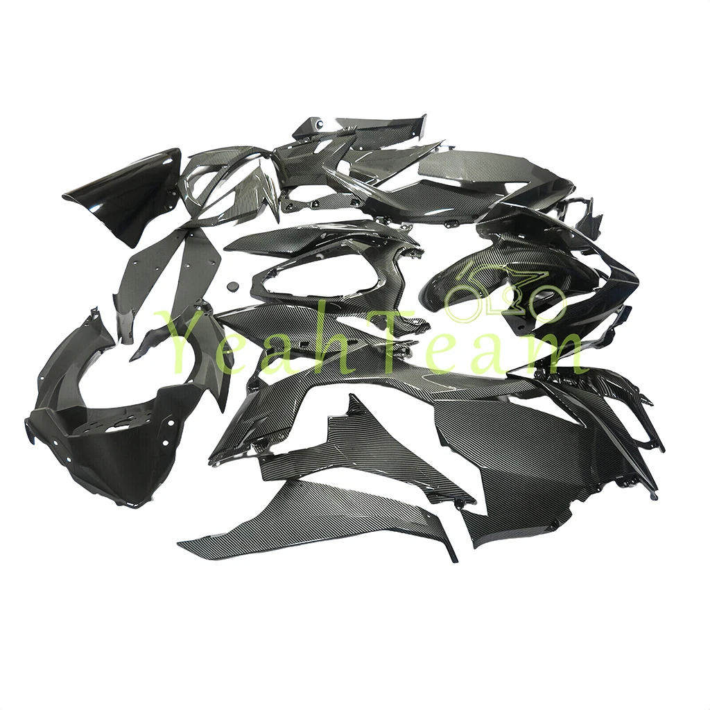 Carenagem completa de fibra de carbono para motocicleta, compatível com kawasaki ninja400 2018-2024 2019 2020 2022 2023, material abs leve