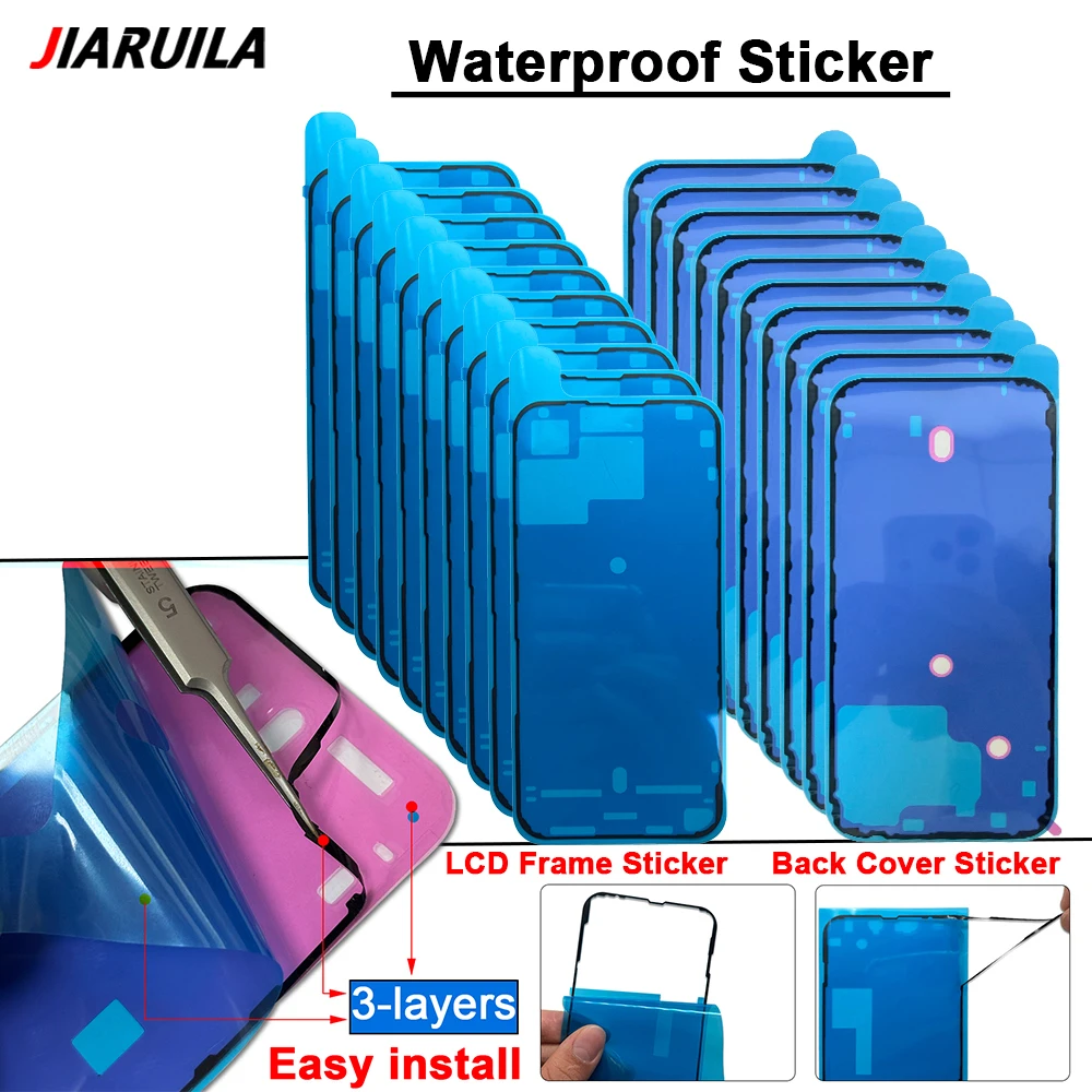 20Pcs，LCD Screen Frame Seal Tape For iPhone 11 12 13 14 Pro Max Mini Back cover water proof Adhesive Stickers Glue