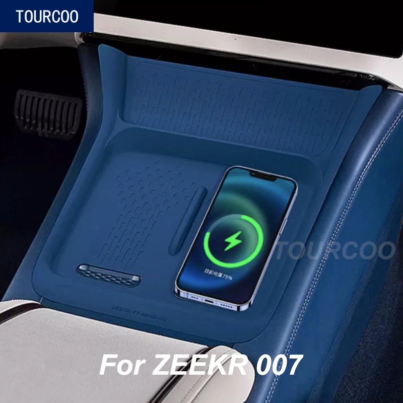 For ZEEKR 007 2024 Wireless Charging Silicone Pad Center Console Modified Accessories Anti-slip Waterproof Mat