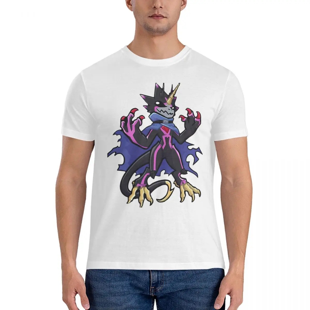 Men Gulus Gammamon T Shirt Digimon Monster Pure Cotton Clothing Leisure Short Sleeve Round Neck Tee Shirt 6XL T-Shirts