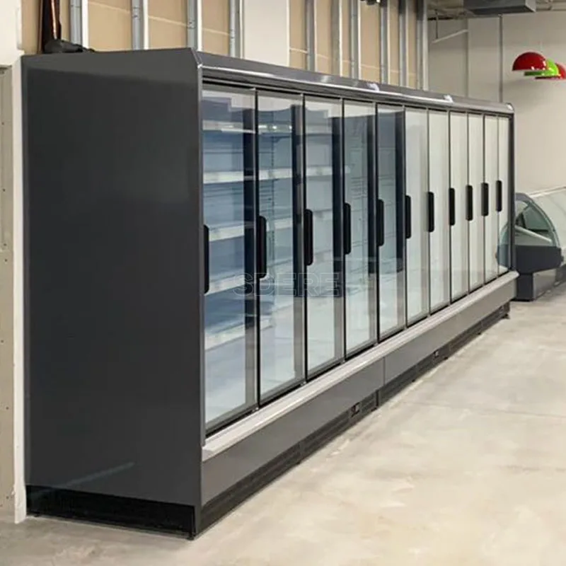 Customized Commercial Refrigeration Equipment Upright Glass Door Chiller Freezer Professional Grade Cooling System