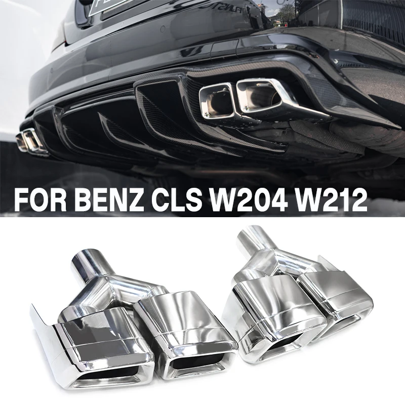 304 Edelstahl Auspuffblende für Mercedes-Benz CLS W218 bis CLS63 Vierfach-Endrohr Auspuffrohr W204 Schalldämpfer Tuning