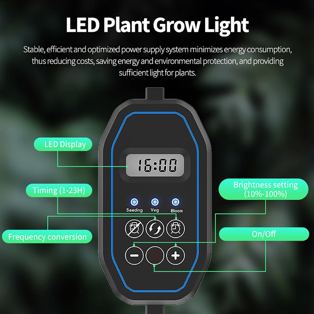 MUIZLUX-Luz LED de cultivo Quantum ultrafina, temporizador regulable, fitoamplificador de espectro completo, AC100-240V, 48/60W, tienda de cultivo