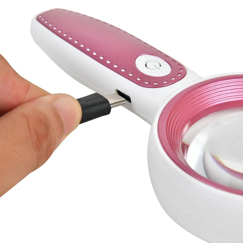 Exquisite-Professional Magnifying Glass 6X 22X For Seniors Reading With 23 LED Light Handheld Magnifier Jewelry Loupe