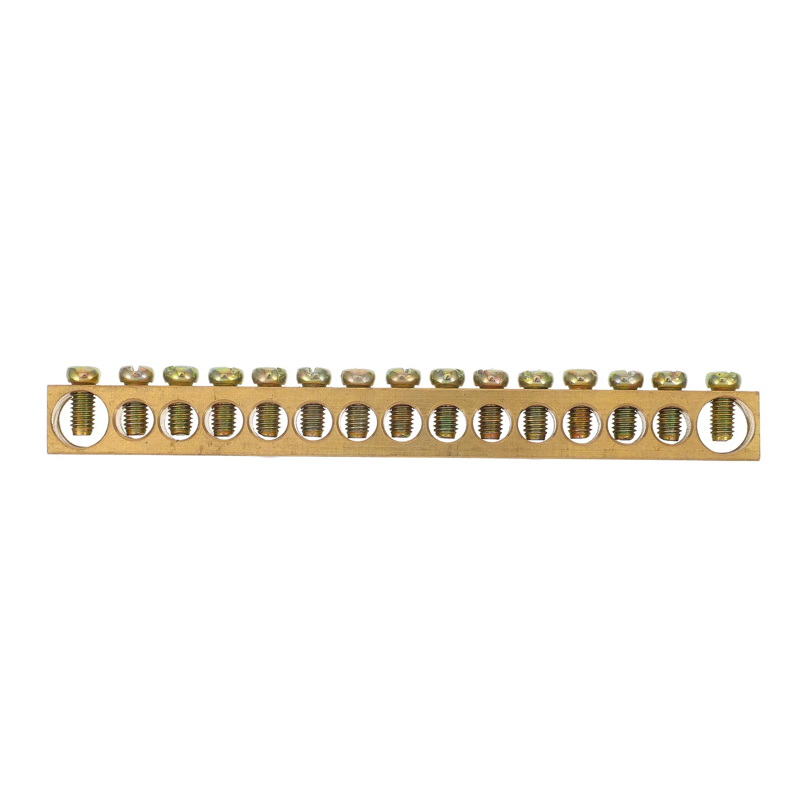 Copper Ground Bar Kit 15-Hole Distribution Terminal Bus Bar for Residential Commercial Power Systems High Conductivity