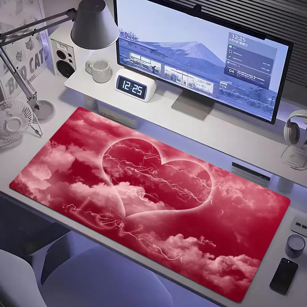

lovely heart Mouse Pad Tablet mouse Pad Laptop xl desktop mouse pad, cute HD Rainbow Gaming keyboard pad, csgo Player, 90x40