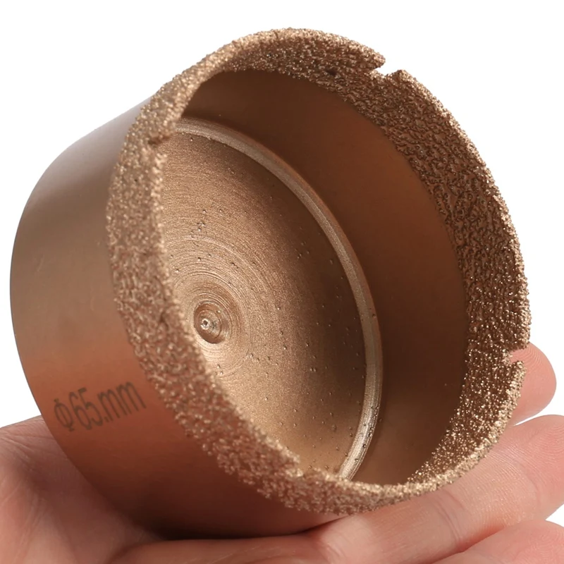 O diamante soldou a broca seca do núcleo, furo viu, acessórios do cortador, viu o corte, mármore, vidro, granito, porcelana, telha, 65mm, 1Pc