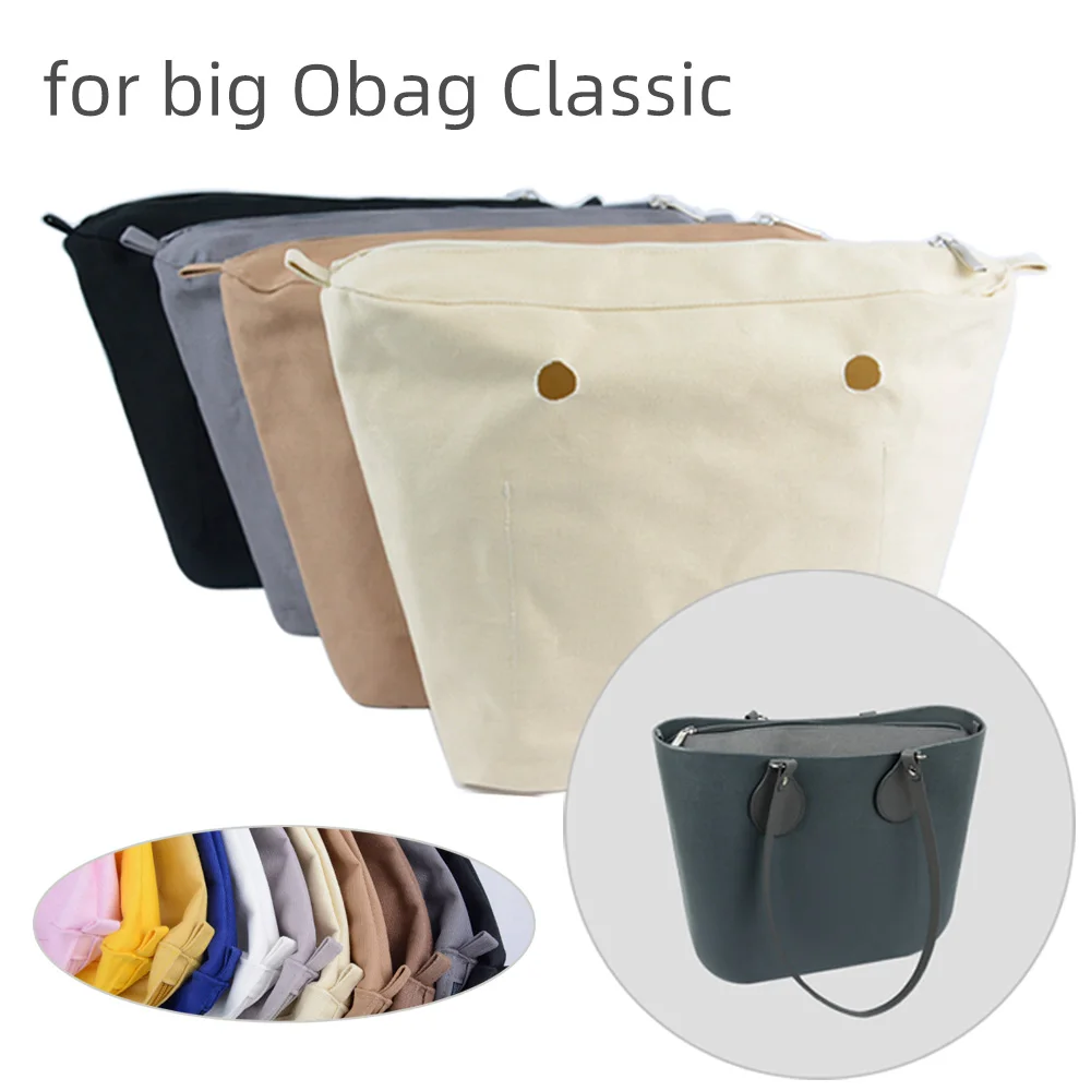 New 1 PC Canvas Inner O Bag Organizer Insert Zipper Pocket for Classic Mini Obag Accessories Replacements