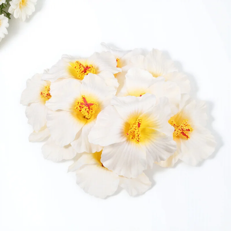 

10Pcs Tropical Artificial Flowers Lifelike Hibiscus Decor for DIY Home Party Bar Hotel Photography Hawaiian Luau Decoration