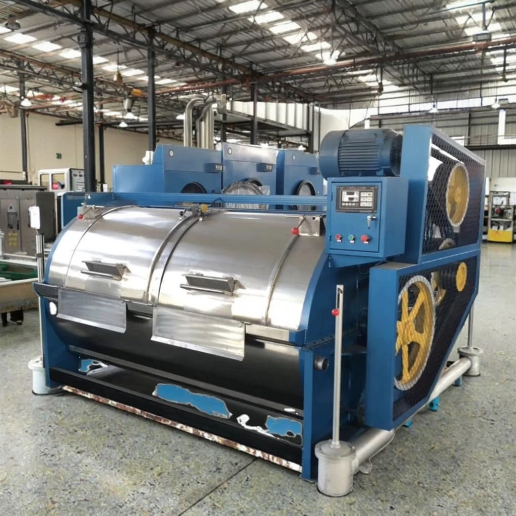 Denim Industrial Stainless Steel Electric 220V Semi-Automatic Washer Extractor 50kg Self-Cleaning for Hotels and Factories Pro
