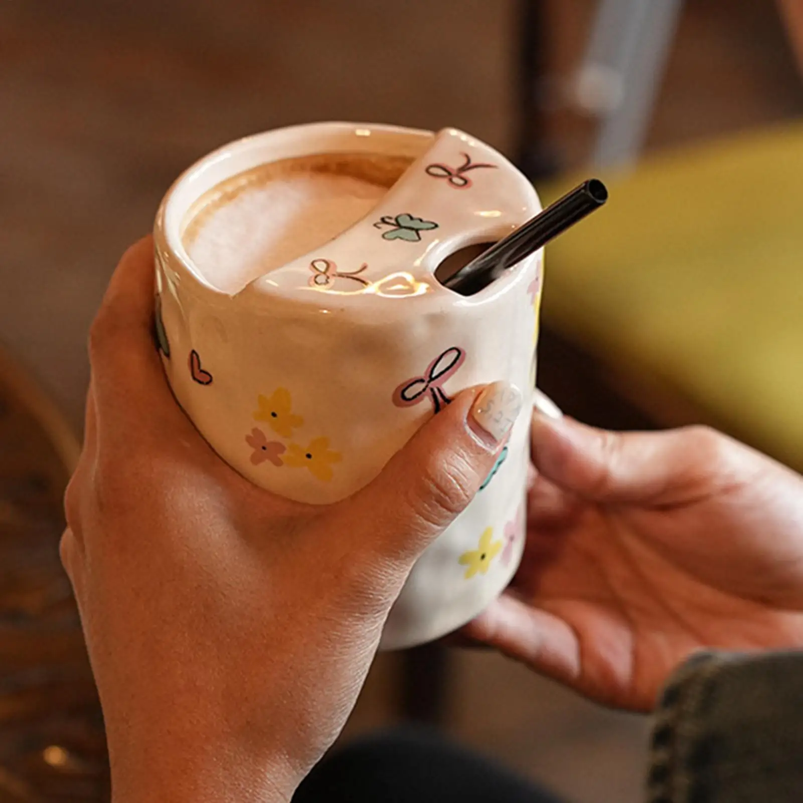 

Керамические кружки с двойным носиком, дизайнерская посуда для чая, керамическая кружка для чая для молока, какао, латте, вина, сока, пива, молока, кухня, кафе, ресторан