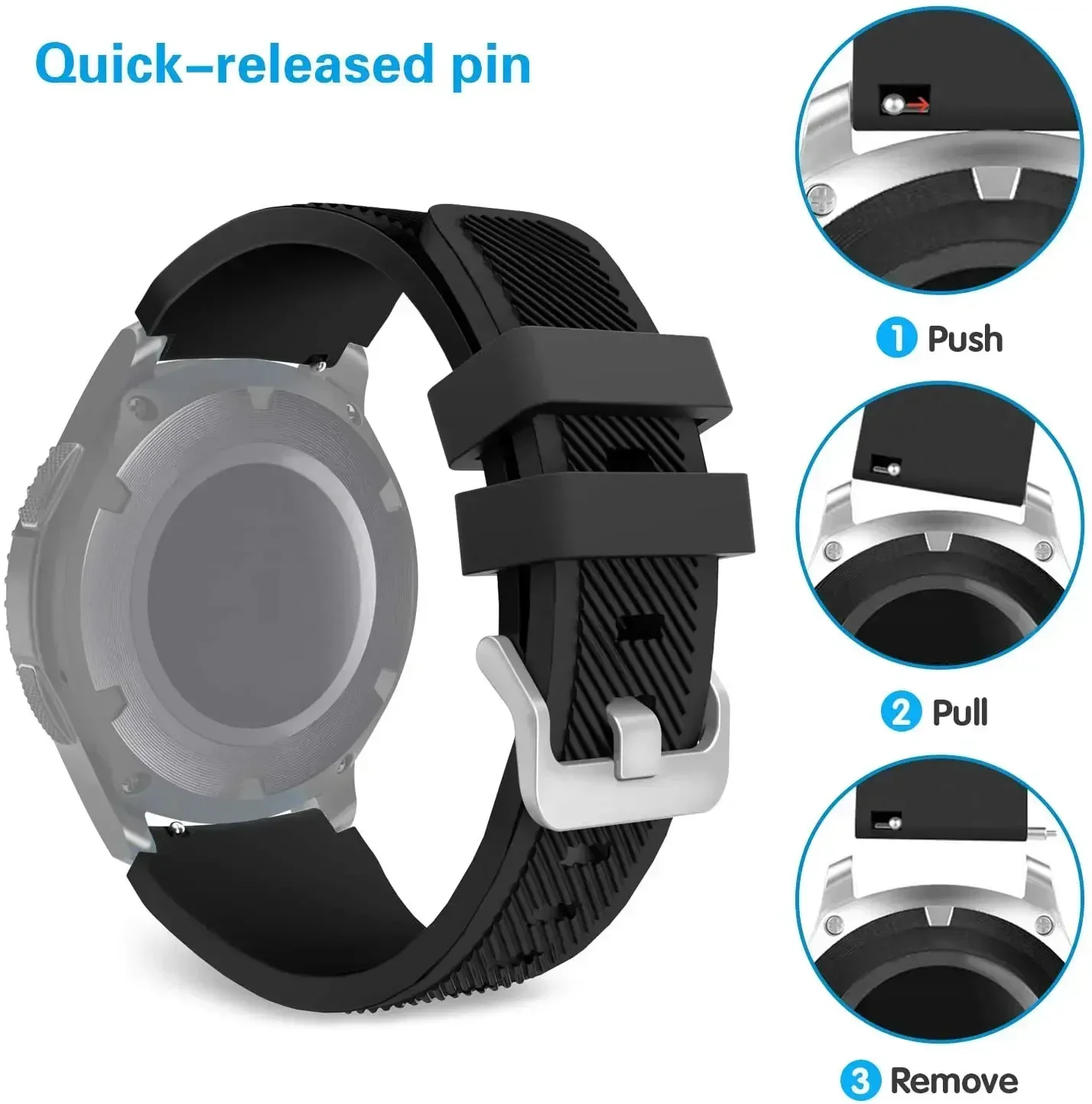 22mm Silicone Strap For Honor Watch GS Pro/GS 3/GS 3i Sport Bracelet Correa Magic Watch 2 46mm Band Huawei Watch 3 4 4Pro GT2e