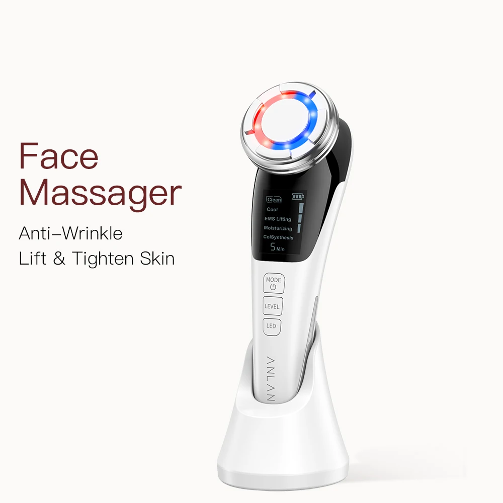 ANLAN EMS Facial Massager Face Lifting Deep Cleaning LED Light Skincare Skin Tighten Hot Cool Compress Skin Care Beauty Device