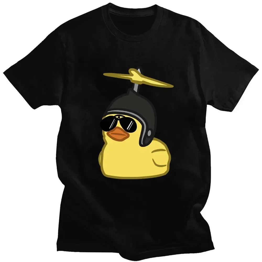 Funny Rubber Duck Sunglasses Print T Shirt Fashion Men's men's Oversized Cartoon T-Shirts Cotton Oversized T Shirts Streetwear