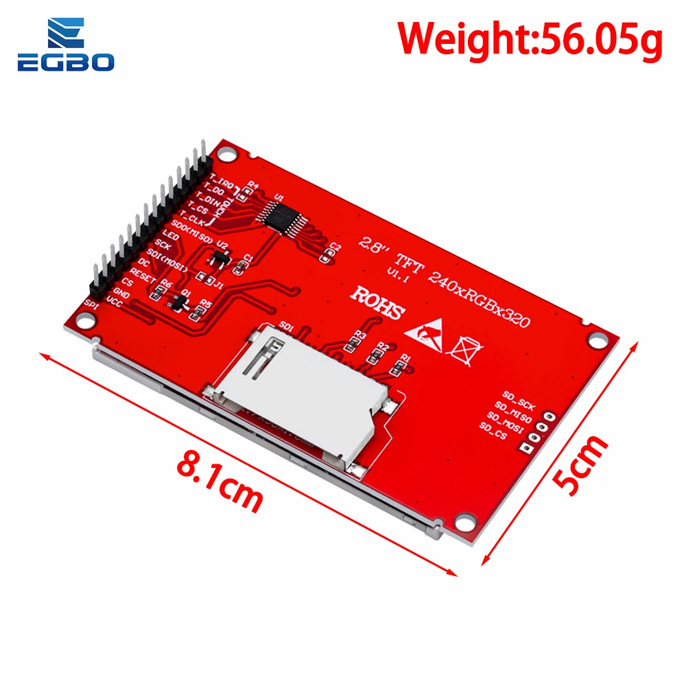 1 قطعة J34 F85 240x320 2.8 "SPI TFT LCD لوحة اللمس المنفذ التسلسلي وحدة مع PCB ILI9341 ST7789V 5 فولت/3.3 فولت 2.8 TFT مع اللمس